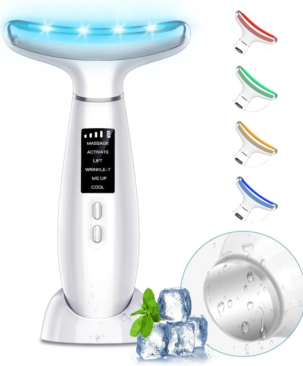 6-in-1 Facial & Neck Beauty Device with Light Therapy & Vibration for Home Care