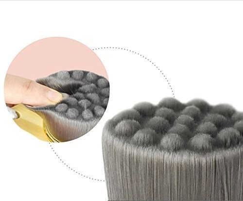 Rosette Bamboo Charcoal Fiber Face Brushes Soft 1 Count (Pack of 1), Gray