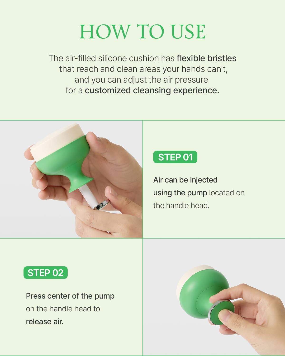 FULLY Pore Cleansing Silicone Brush, Effective Cleaner, Over 2000 Green