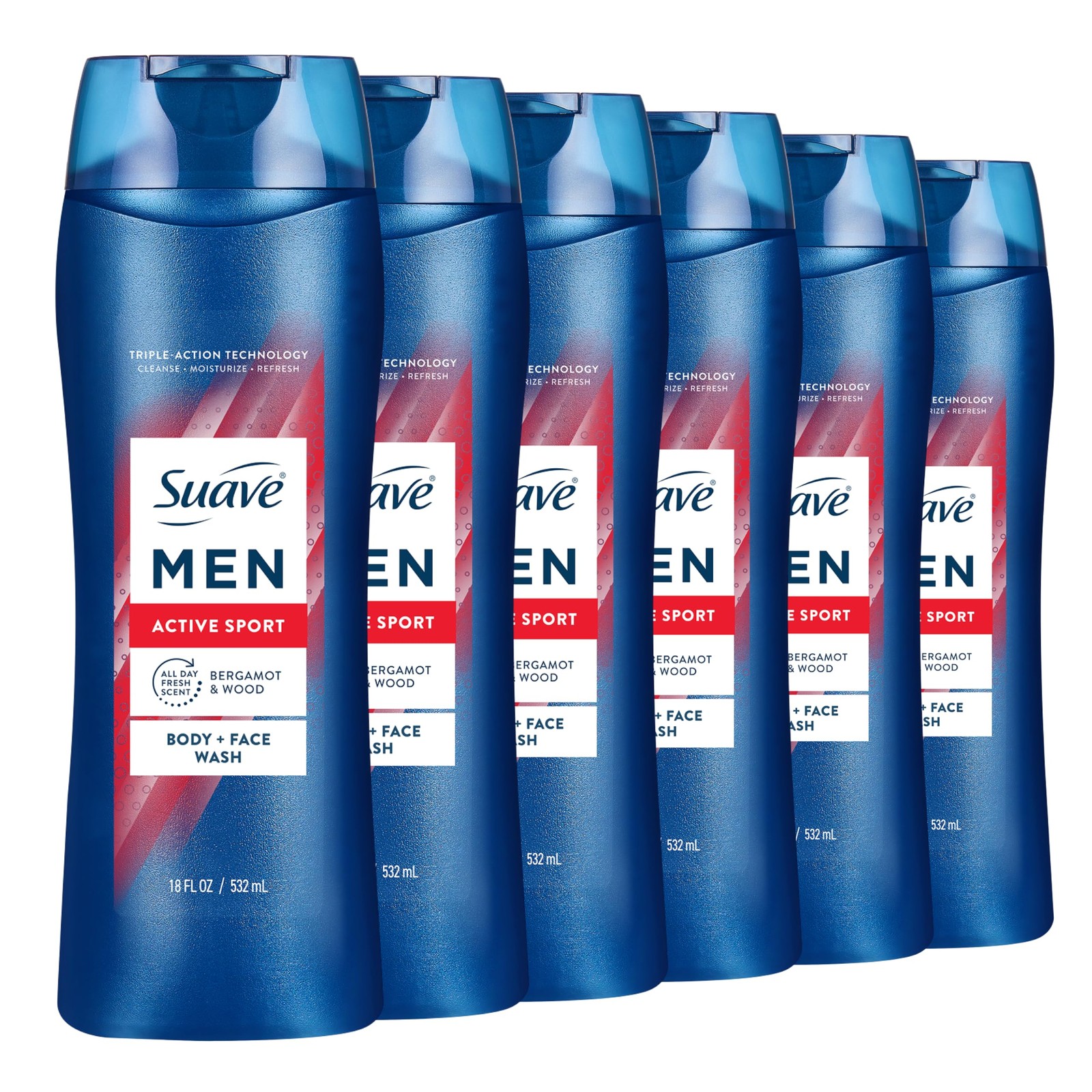 Suave Men Moisturizing Body & Face Wash, Energizing 18 Fl Oz (Pack of 1)