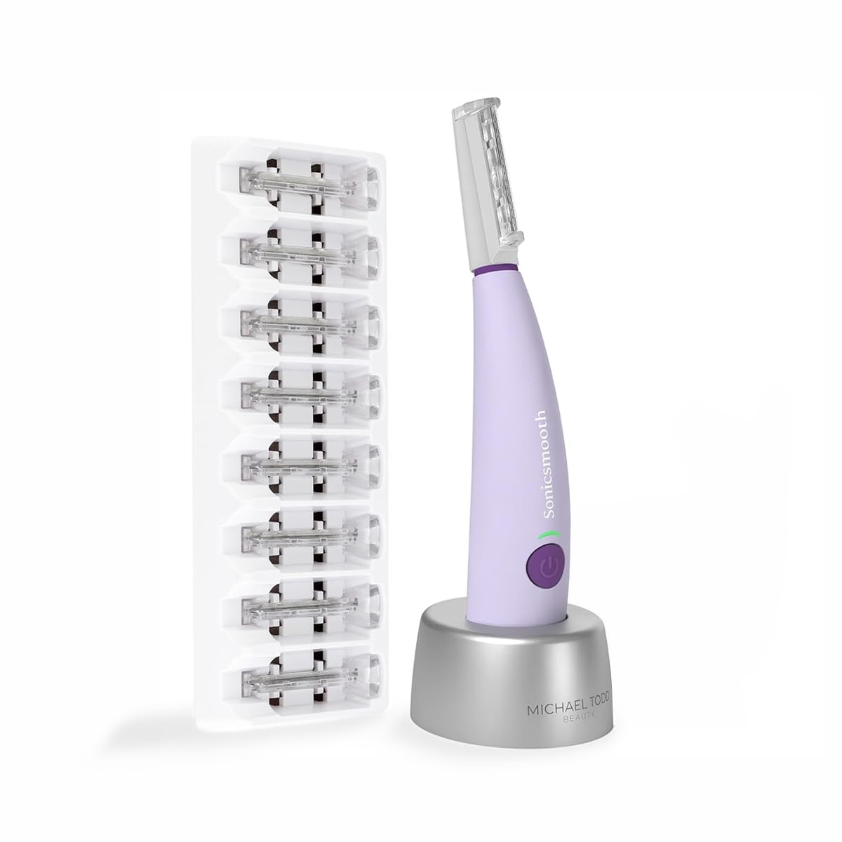 Sonicsmooth Dermaplane Razor for Women + Eyebrow Trimmer – 8 Blades