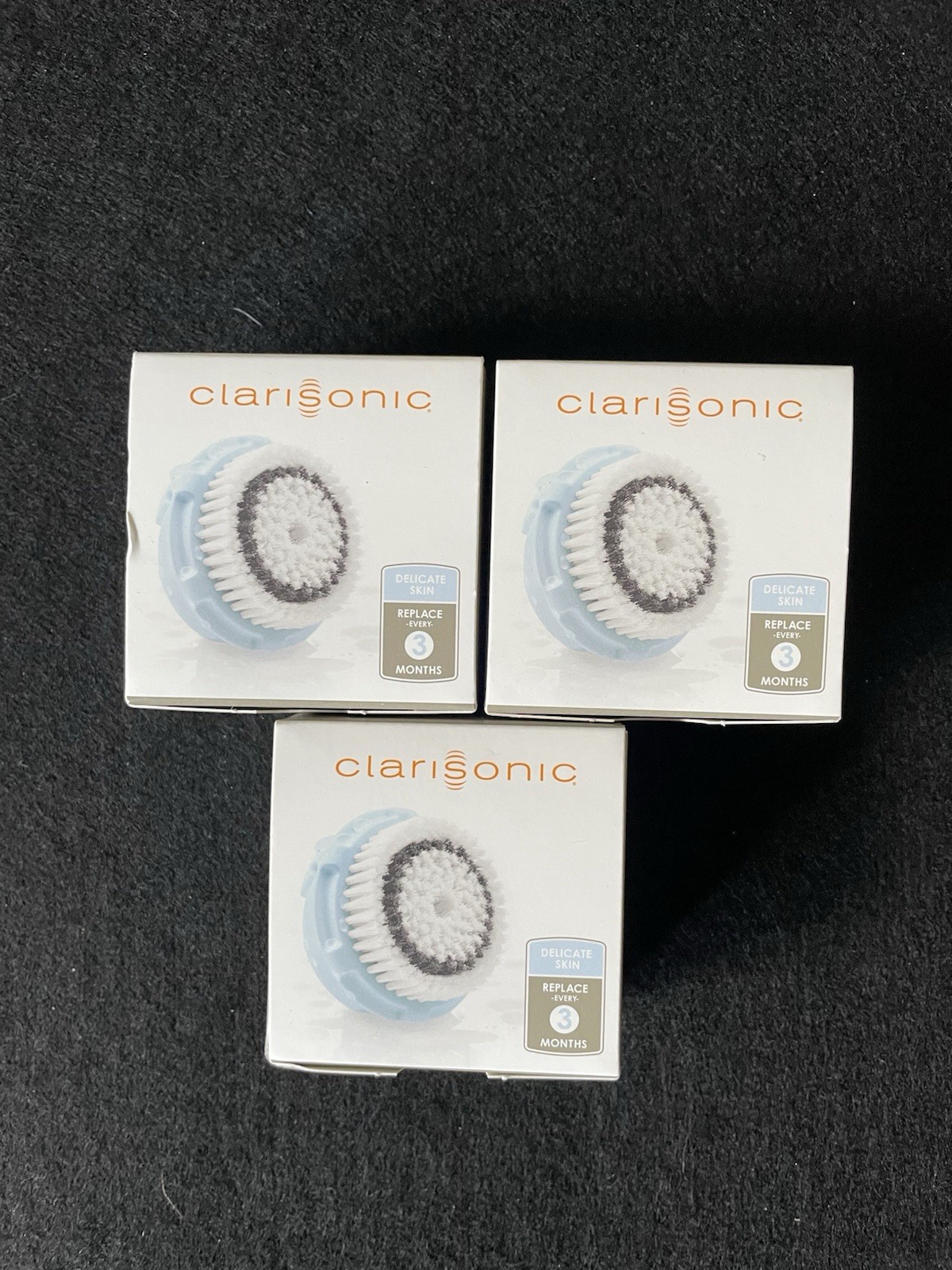3- Clarisonic Skin Care Replacement Brush Head Delicate Skin Rosacea New In Box