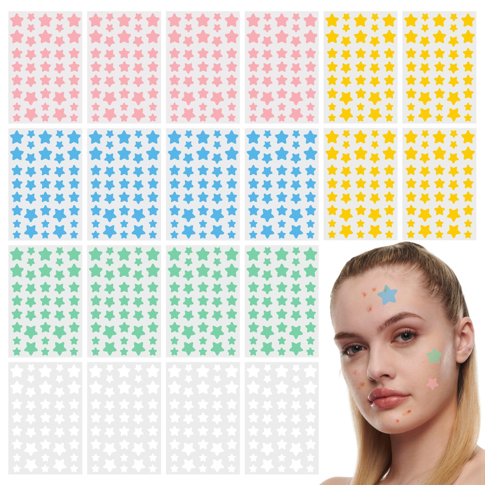 800 Pcs Pimple Patches Stars, Star Face Patches, 1 Count (Pack of 20)