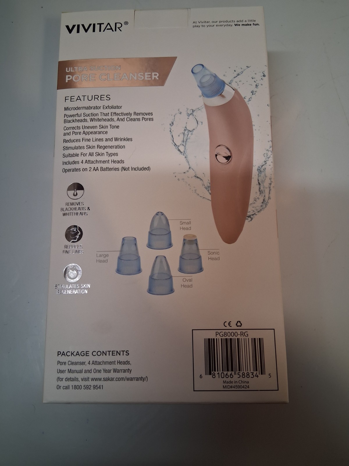 Vivitar Womans Pore Cleanser New In Box Sealed Rose Gold Color Finish