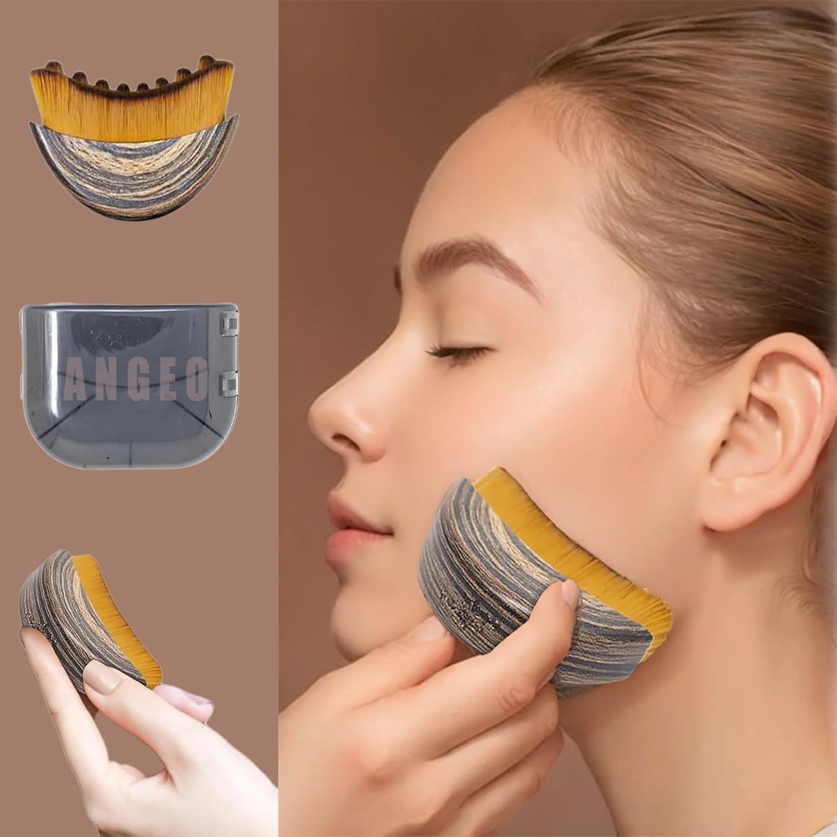 Soft Bristle Lymphatic Face Brush Set, Facial Massage Tool, 2 Pack | chin and ja