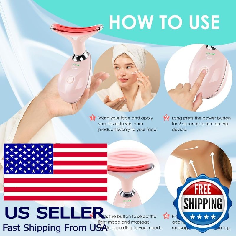 Facial Massager & Sculpting Wand, Red Light Therapy, 7 Color Skin Care Tool