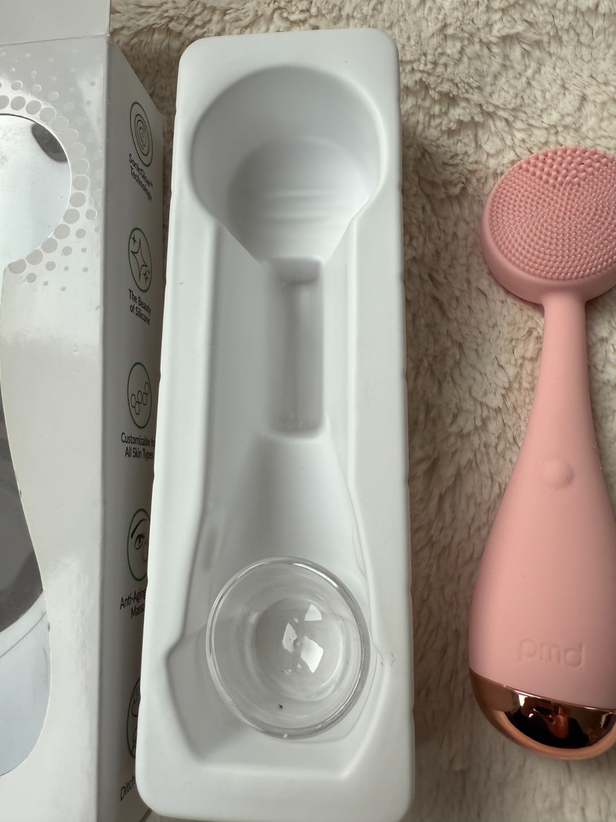 NWD $99 PMD Clean Smart Facial Cleansing Device in Blush (Missing battery)
