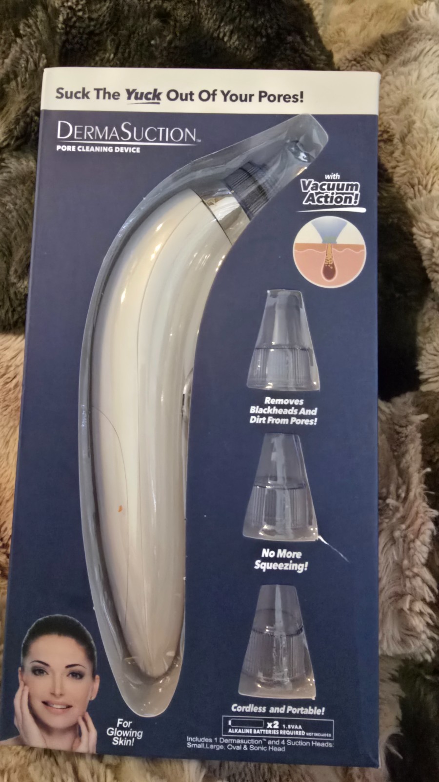 NEW DermaSuction Facial Pore Cleaning Device As Seen on TV Battery Operated NIB