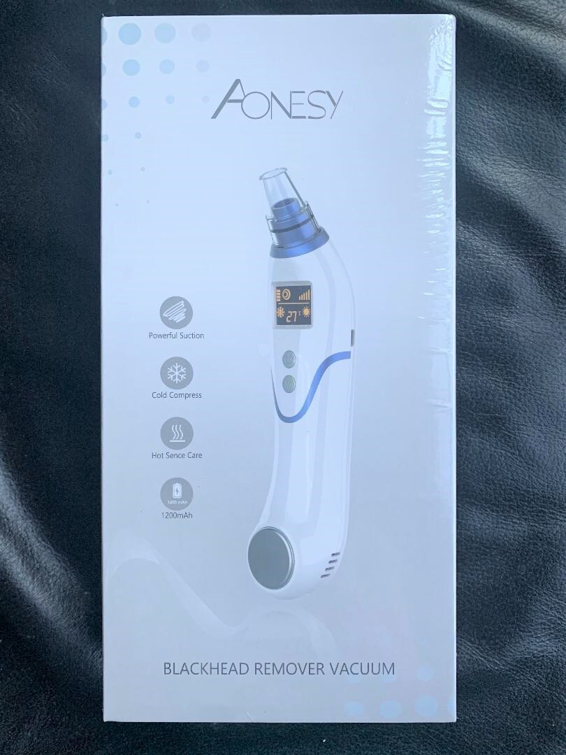 Aonesy Blackhead Remover Vacuum Facial Pore Cleaner Hot Cold 1200mah White NIB