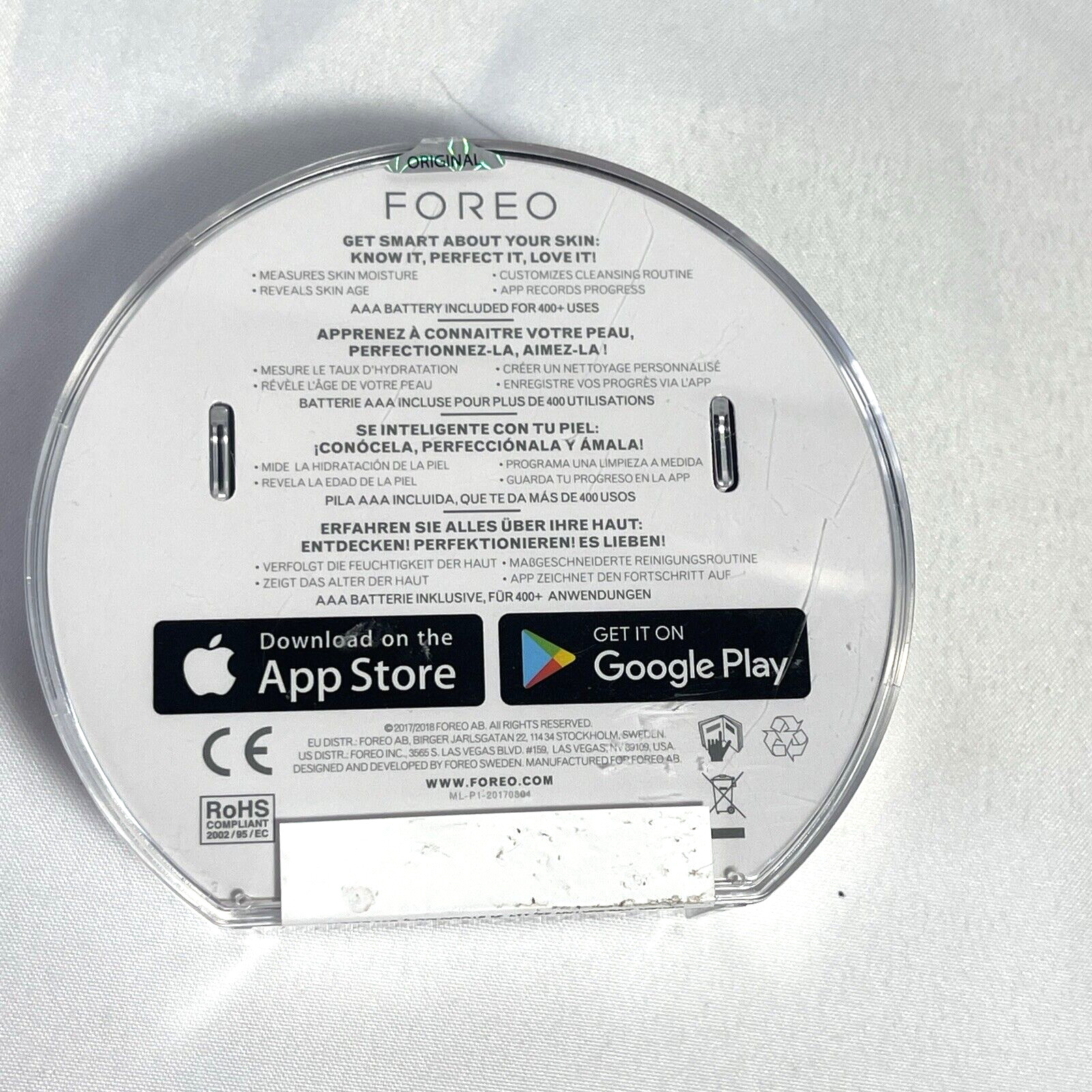 Foreo Luna Fofo Smart Facial Cleansing Brush Skin Analyzer In Black NEW SEALED