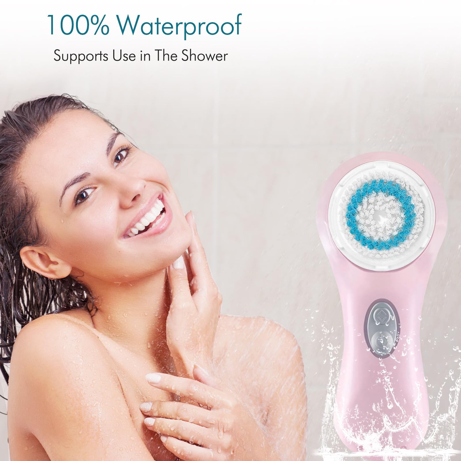 Cleansing Brush, Vibrating Rechargeable Scrubber Exfoliator, 2 Speeds for Gen…