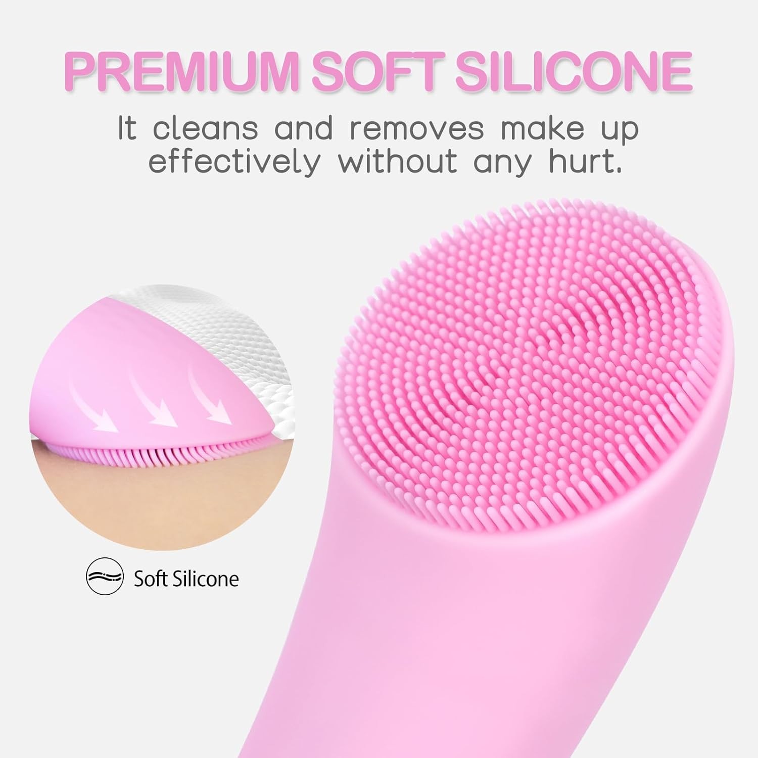 PRITECH Facial Cleansing Brush, Rechargeable Silicone Face Scrubber with Heat Ma