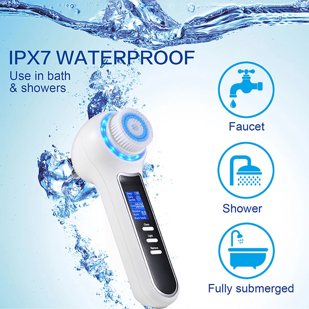 Electric Facial Cleansing Brush Exfoliator Deep Clean Massage Device