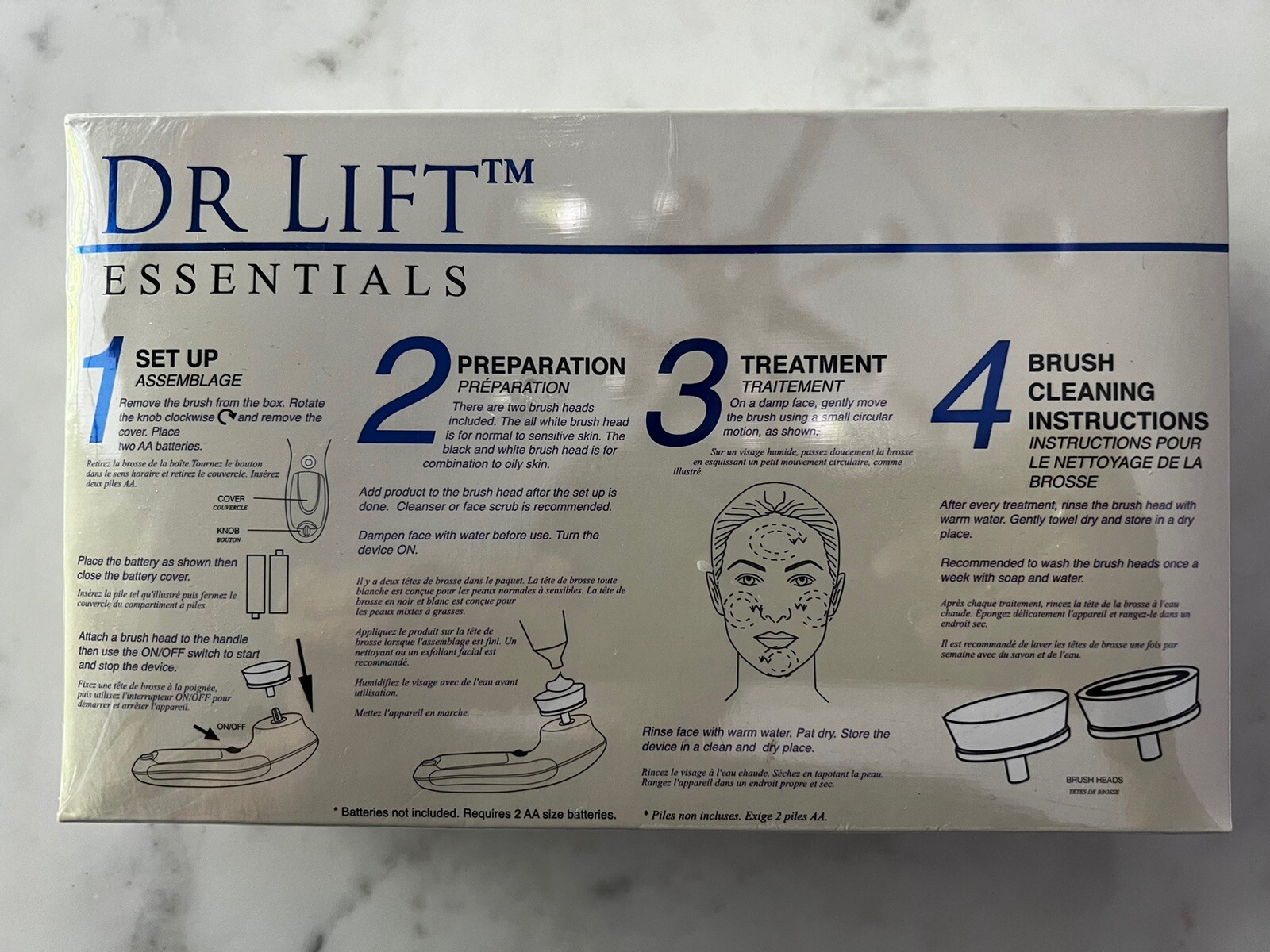 Dr. Lift Skin Perfecting System Facial Brush Set Brand New In Box Plastic Wrap