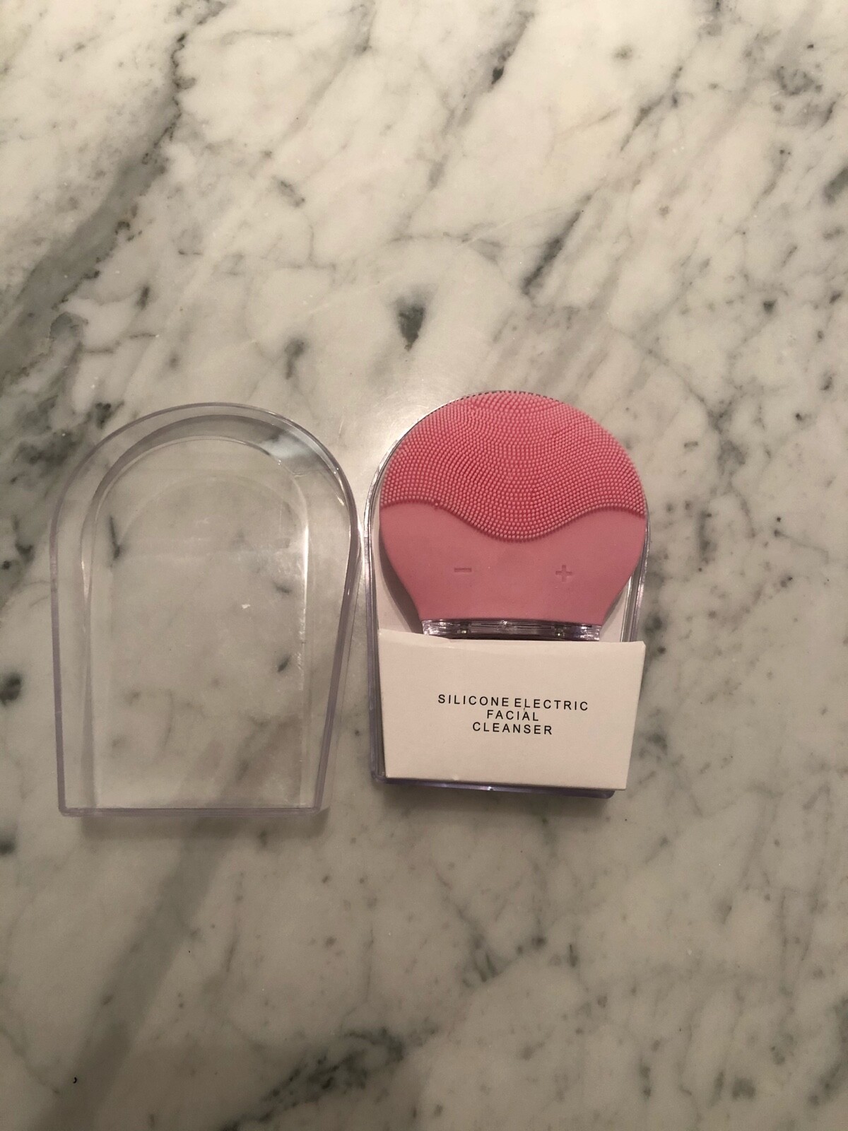 Silicone electric facial cleanser pink totally new deep clean the skin cleansing
