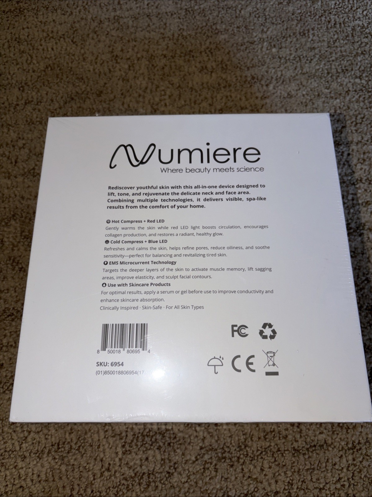 NEW – Numiere EMS Neck & Face Life – IPX65 SKU 6954