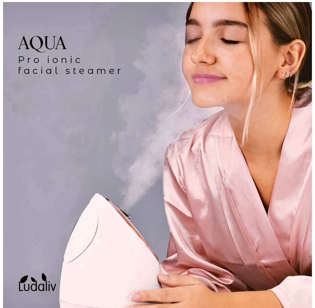 Face Steamer Ionic Facial Sauna Home Spa Face Skin & Pore Cleaner Ludaliv (Grey)