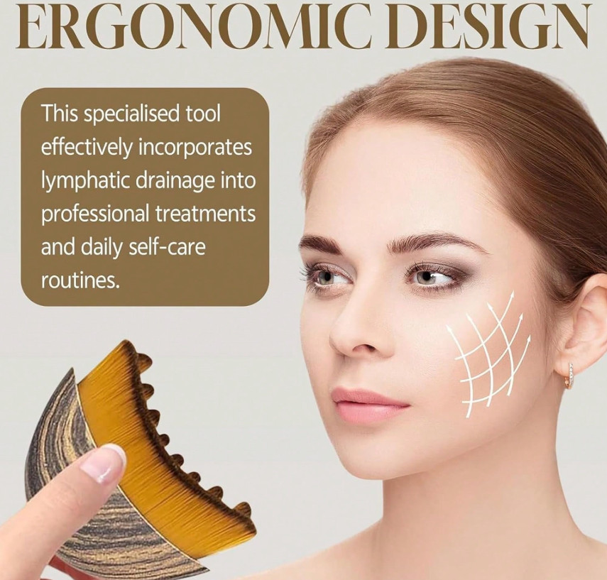 Free Shipping Lymphatic Contour Face Brush, Dry Brushing Face Brush