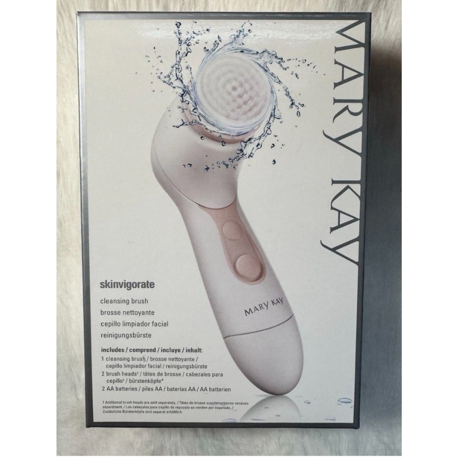 Mary Kay Skinvigorate Facial Cleansing Brush 2 Heads New In Box No Batteries