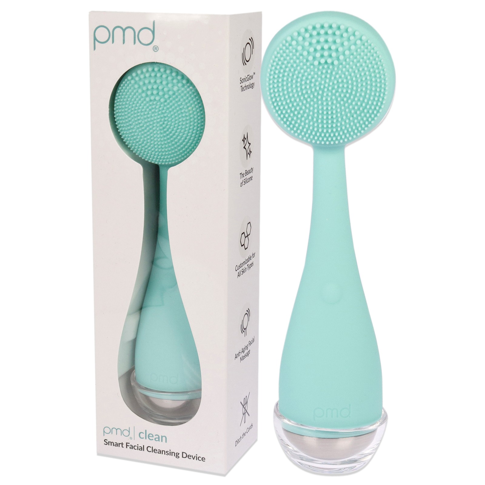 PMD Clean – Teal with White by PMD for Unisex – 1 Pc Facial Brush