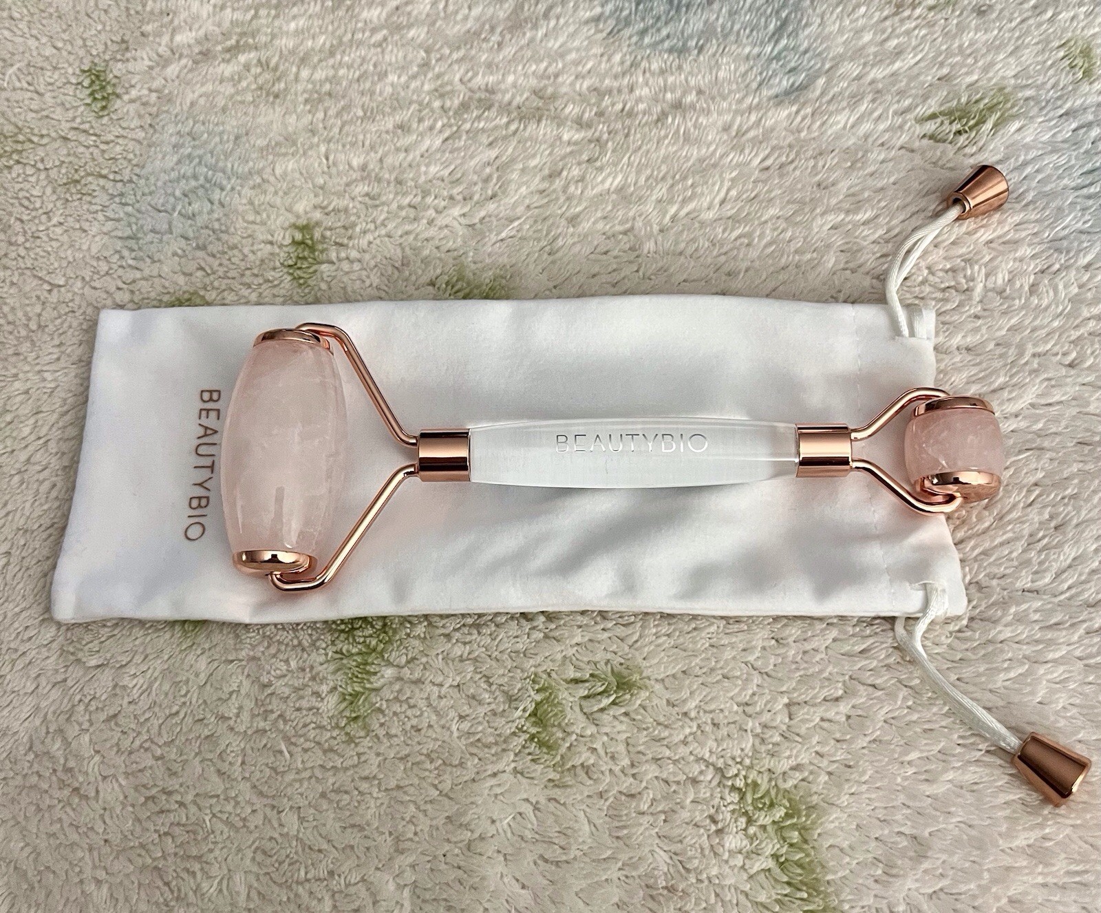 BeautyBio GloPRO Rose Quartz Roller All-In-One Contouring Face and Body Head New