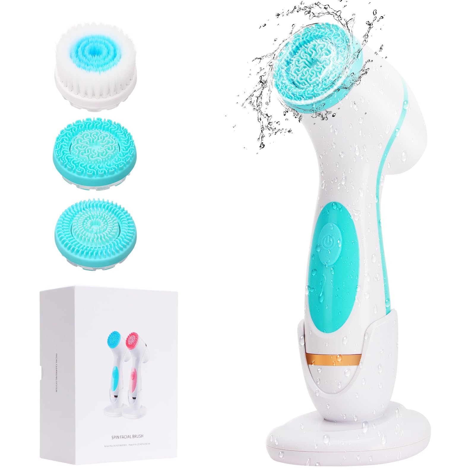 Facial Cleansing Brush, 3 in 1 Electric Face Scrubber with 3 Brush Heads for …