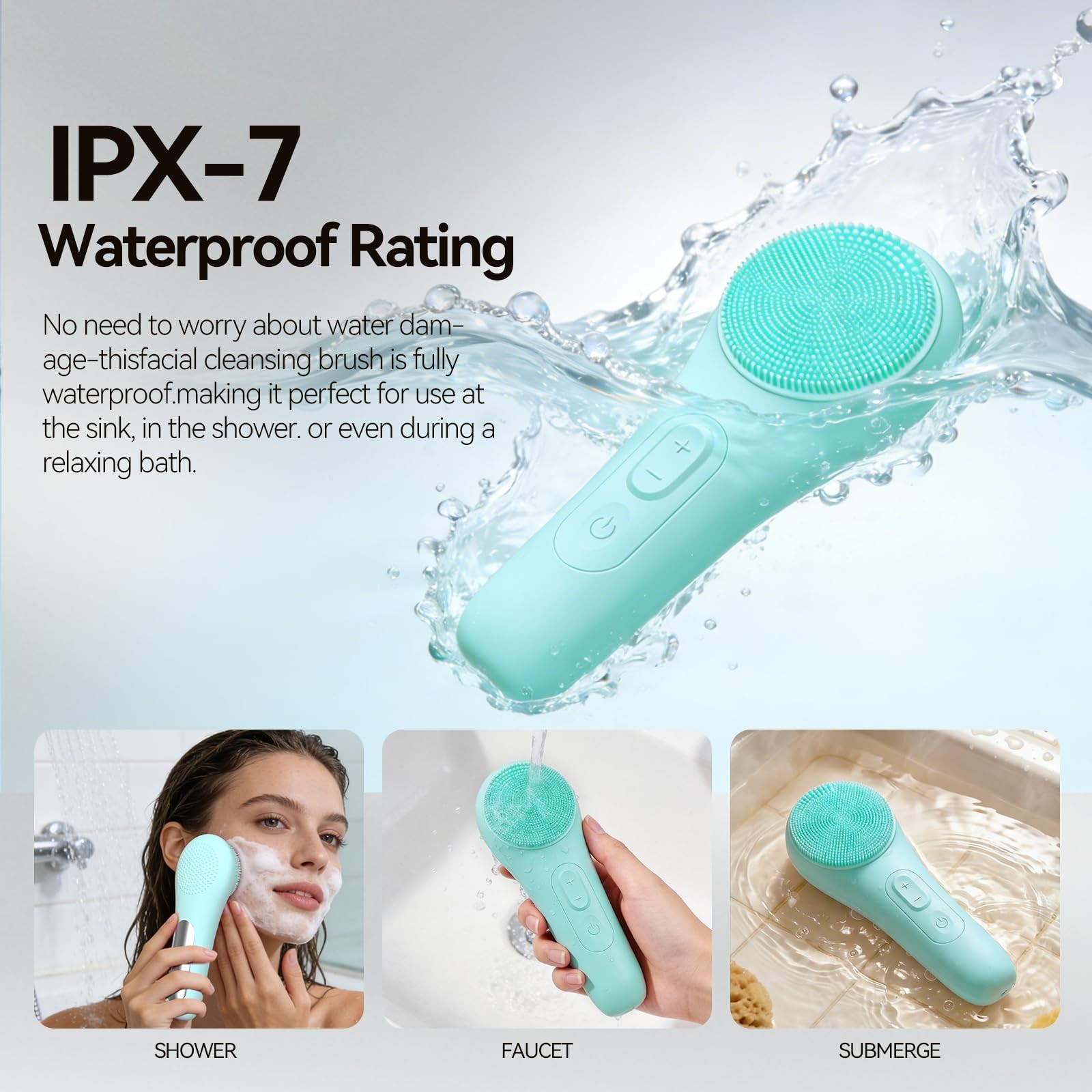 Rechargeable Silicone Cleansing Brush for & Men – 5 Modes Waterproof Scrubber…