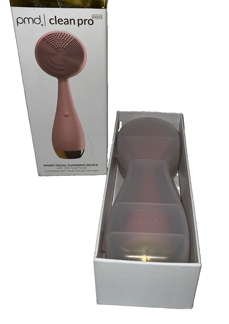 (47)PMD Clean Pro Smart Facial Cleansing Device, Pink w Gold Finish- Open box