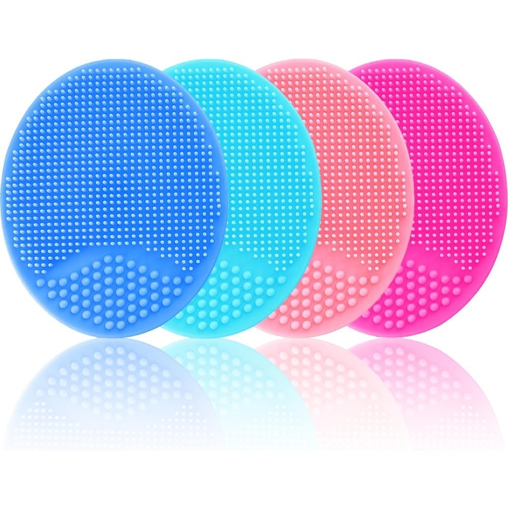 Silicone Facial Cleansing Brush Set of 4 Face Scrubber Exfoliator Deep Pore