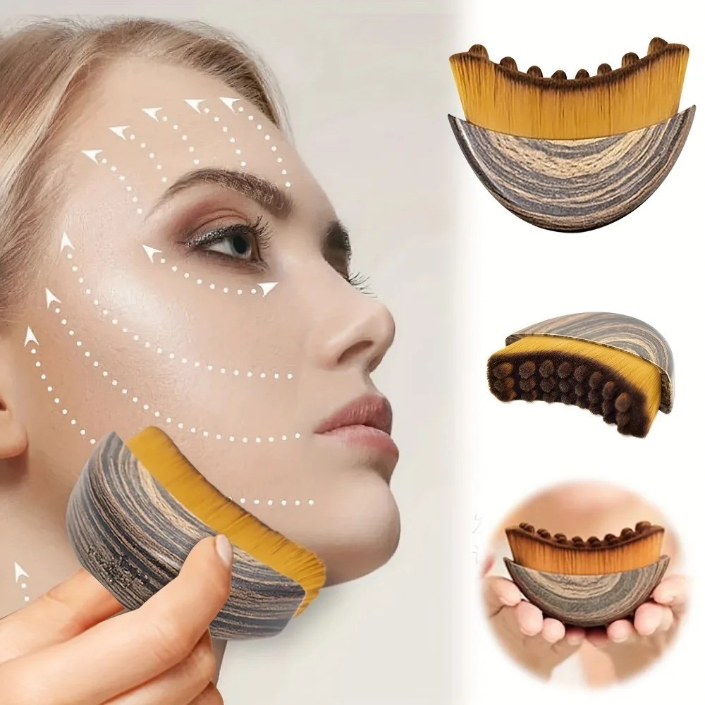 Lymphatic Contour Face Brush Lymphatic Drainage Massager for Face by Glowix 2pcs