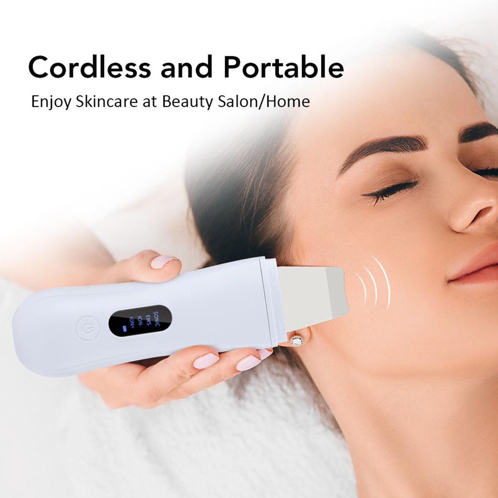 Ultrasonic Ionized Skin Beautifier, 4 Modes Waterproof Rechargeable Face Scraper