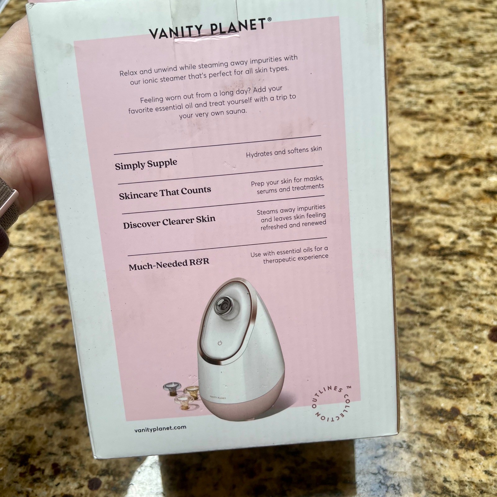 Vanity Planet Aira Ionic Facial Steamer Cleanse Hydrate Aromatic Steam NEW
