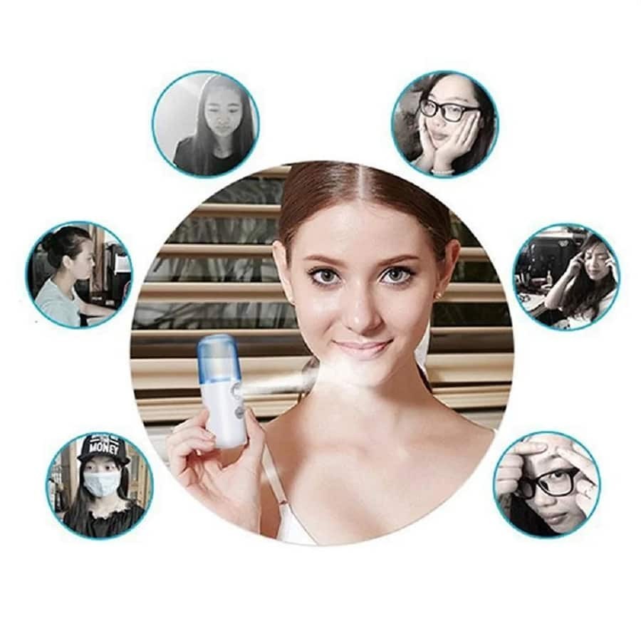 USB Facial Mist Humidifier Rechargeable Facial Steamer Moisturizer Skin Care Too