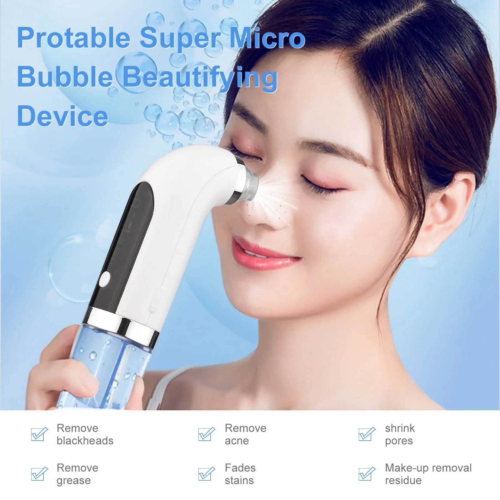 Super Micro Bubble Blackhead Remover – Electric Deep Pore Cleaner