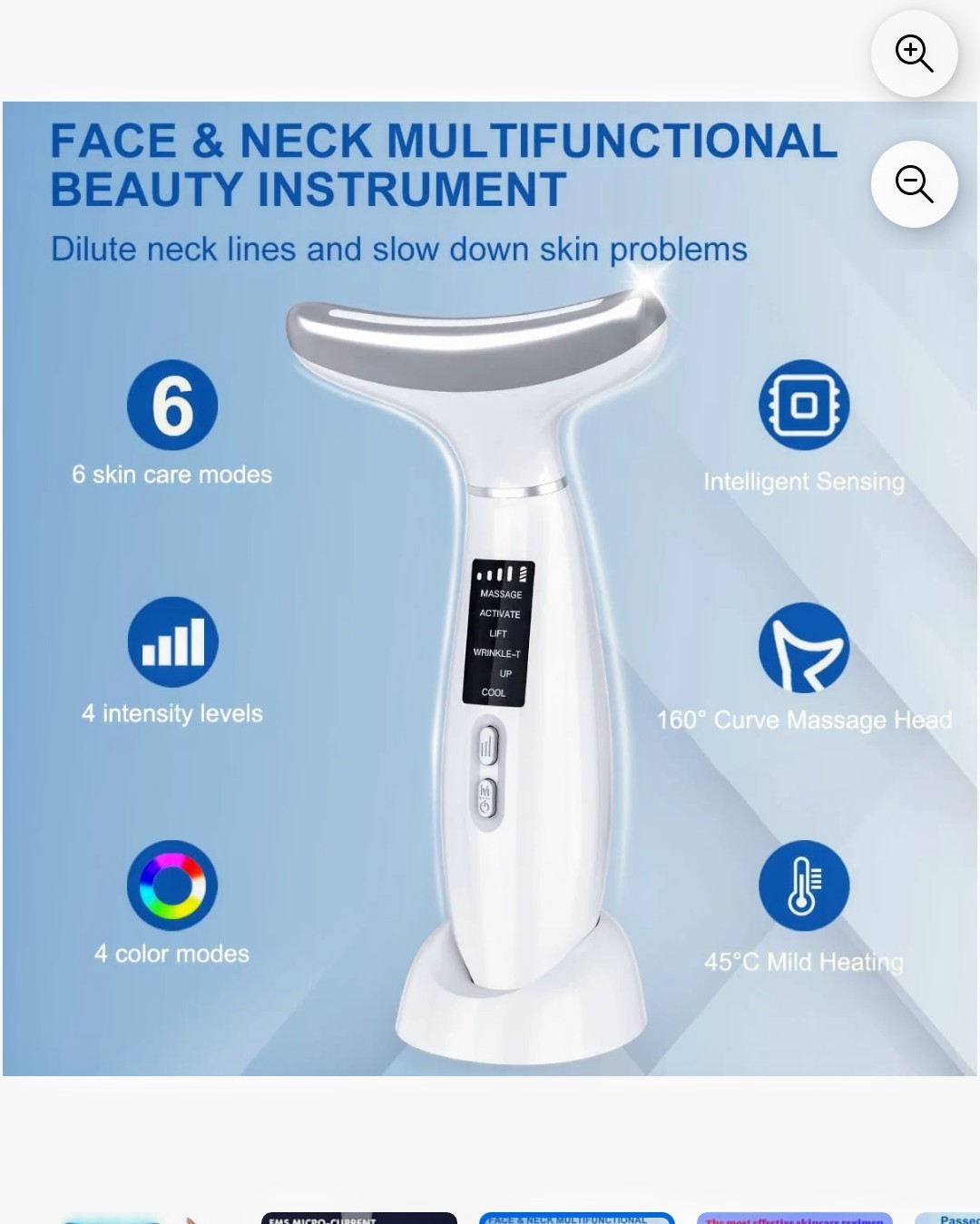 Facial and Neck Beauty Device, Skin Care Face Massager, Multifunctional 6 in 1.