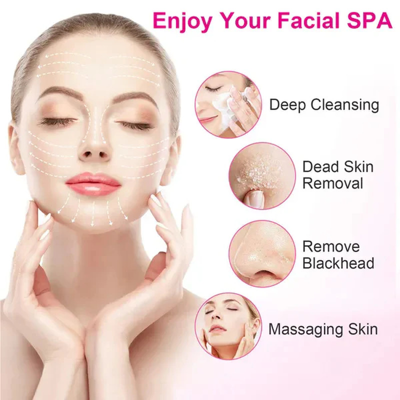 Waterproof Facial Cleansing Brush with 5 Brush Heads, Electric Face Scrubber