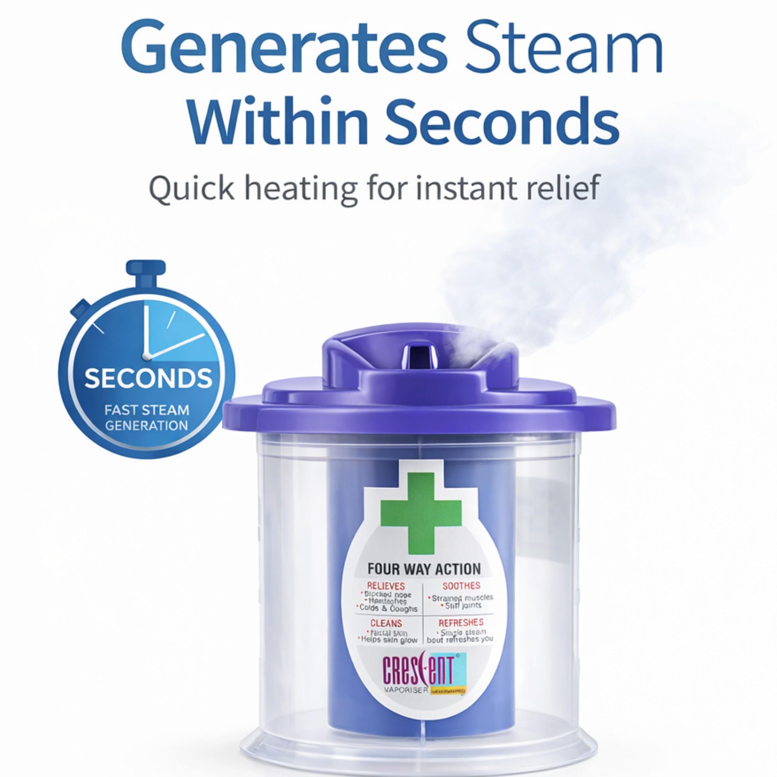 Crescent Portable Face Steamer for Cold Relief – Lightweight & Easy to Clean