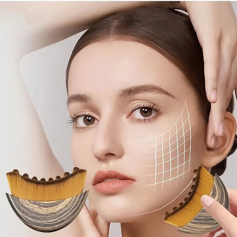 2PC Lymphatic Contour Face Brush Lymphatic Drainage Massager for Face by Glowiex