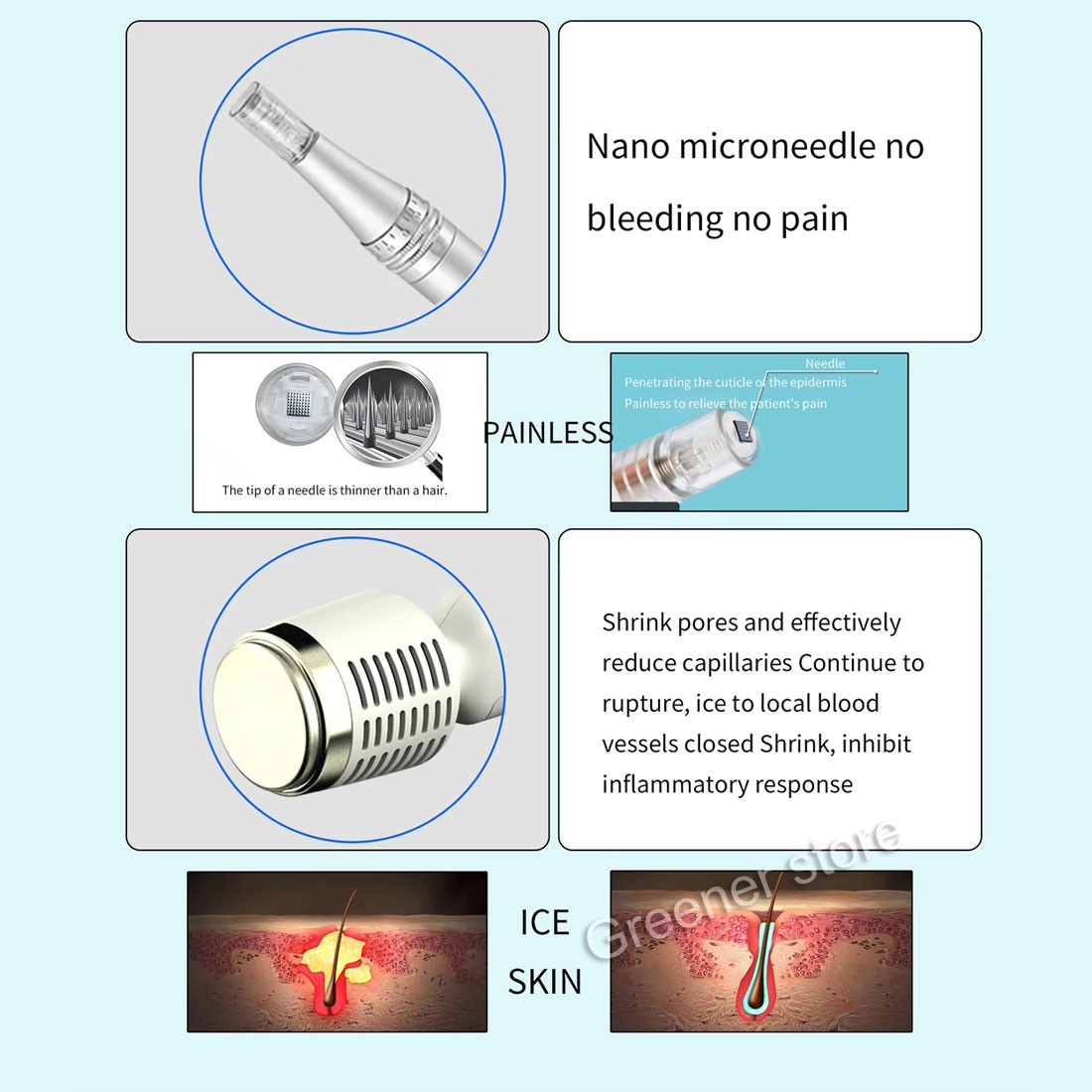 8in1 Facial Deep Cleansing Skin Analyzer Skin Hair Scalp Care LED Light Therapy