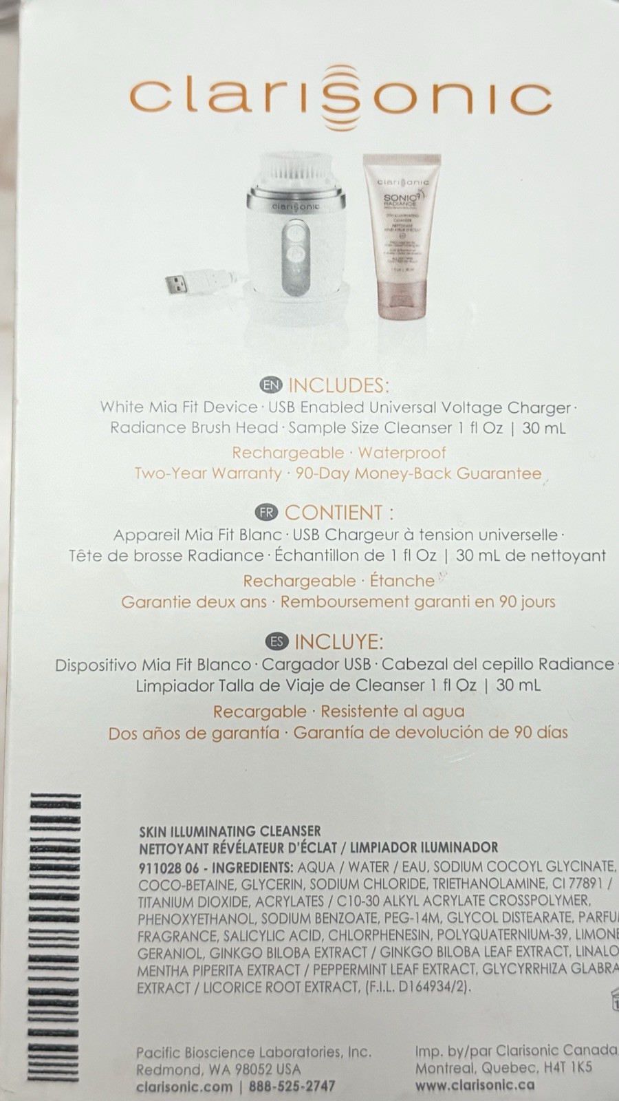 Clarisonic Mia Fit Skin Cleaning Face Brush WHITE – Brand New Factory Sealed
