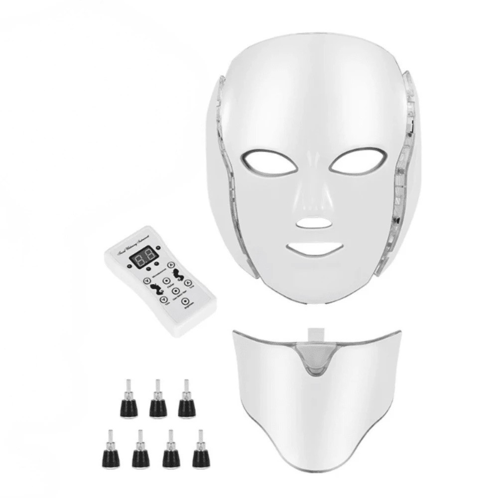 LED Facial Mask 7 Color Light Face Neck Skin Care Beauty Tool Home Use