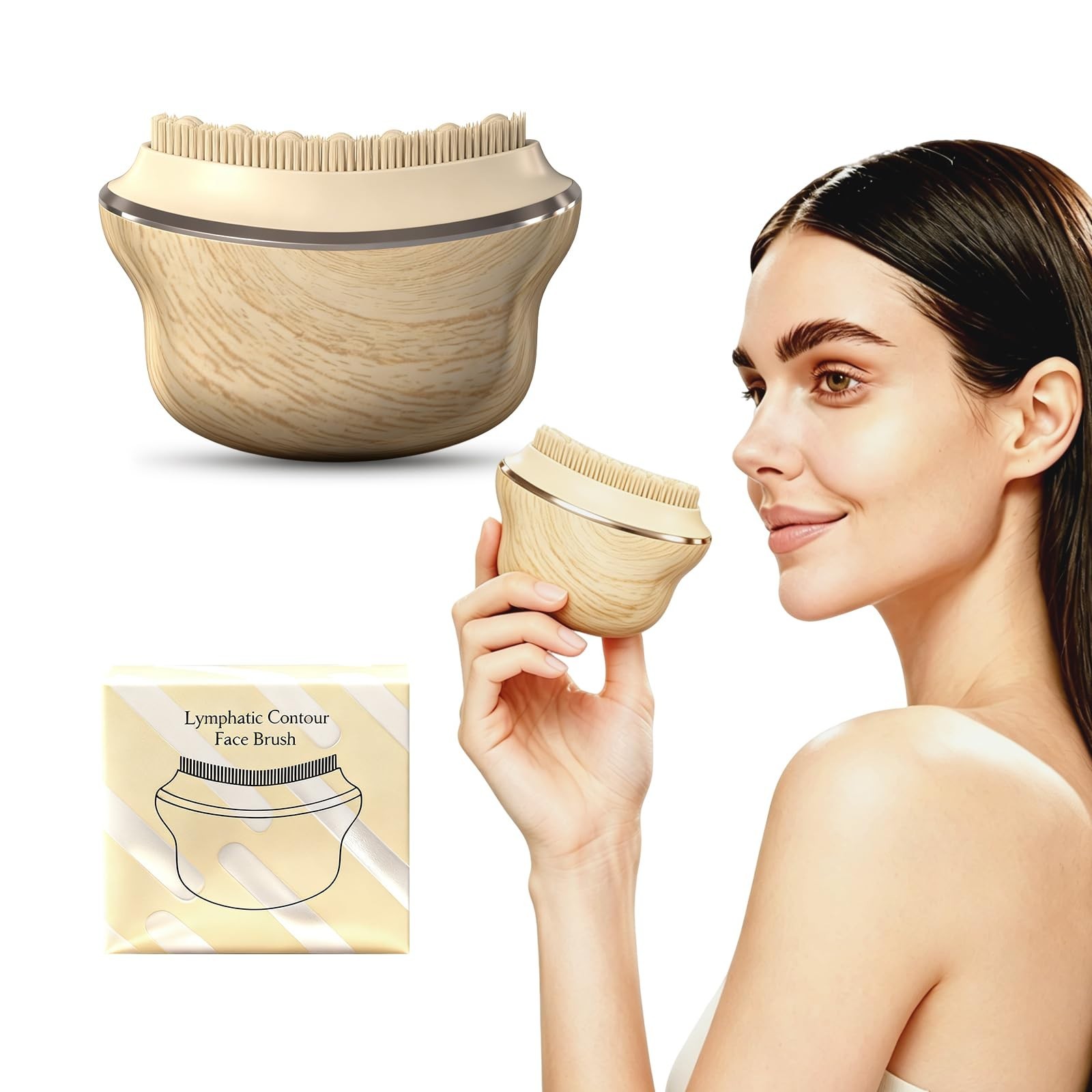 Silicone Facial Cleansing Brush – Anti-Puffiness, Lymphatic Drainage, Detox & Gl