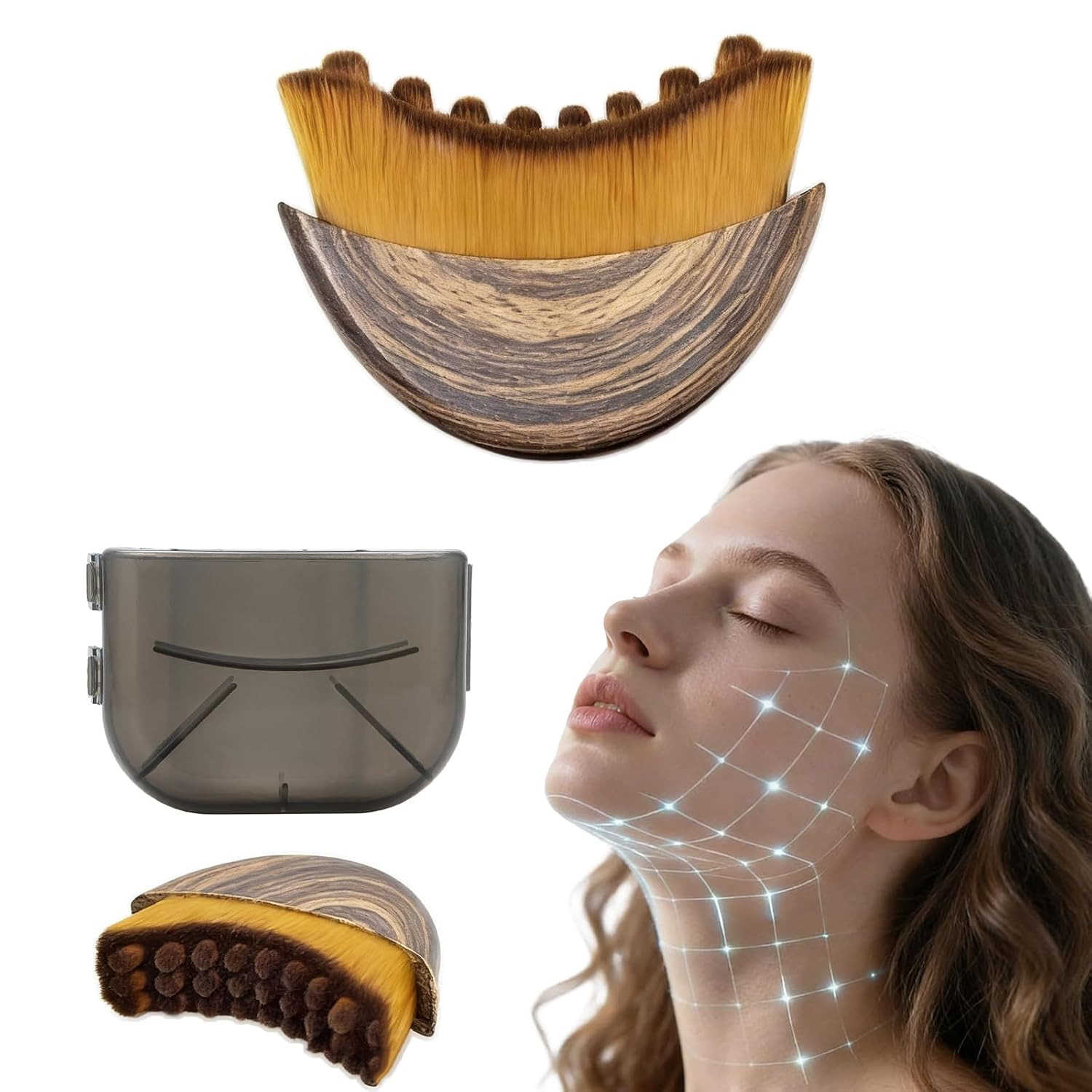 Lymphatic Drainage Face Brush by Nuvetra – Soft Bristle Guasha Tool for Face,…