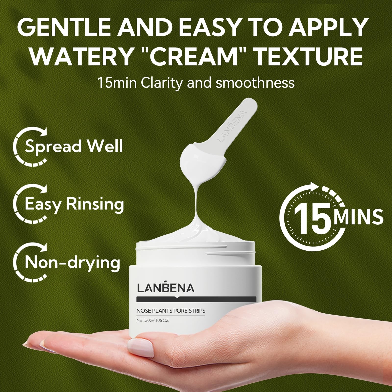 LANBENA Blackhead Remover, Nose Pore Strips for 1.05 Fl Oz (Pack of 1), White