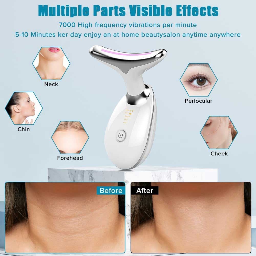 Face Massager LED Facial Sculpting Tool Neck Vibration Skincare Beauty Device