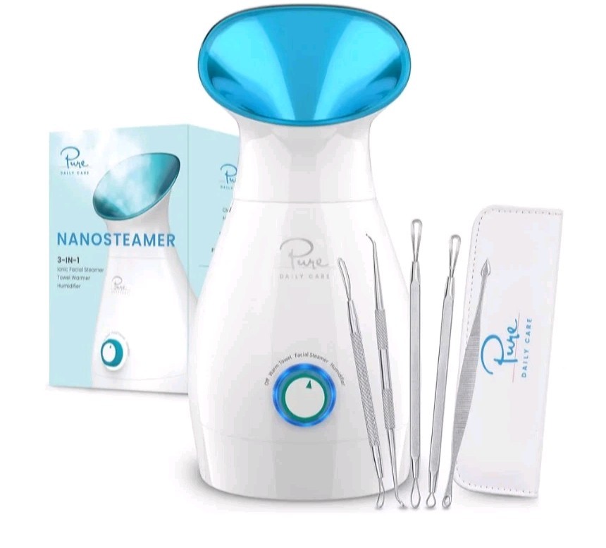 Pure Daily Care NANOSTEAMER 3-in-1 Nano Ionic Facial Steamer + 5pc Skin Kit NEW!