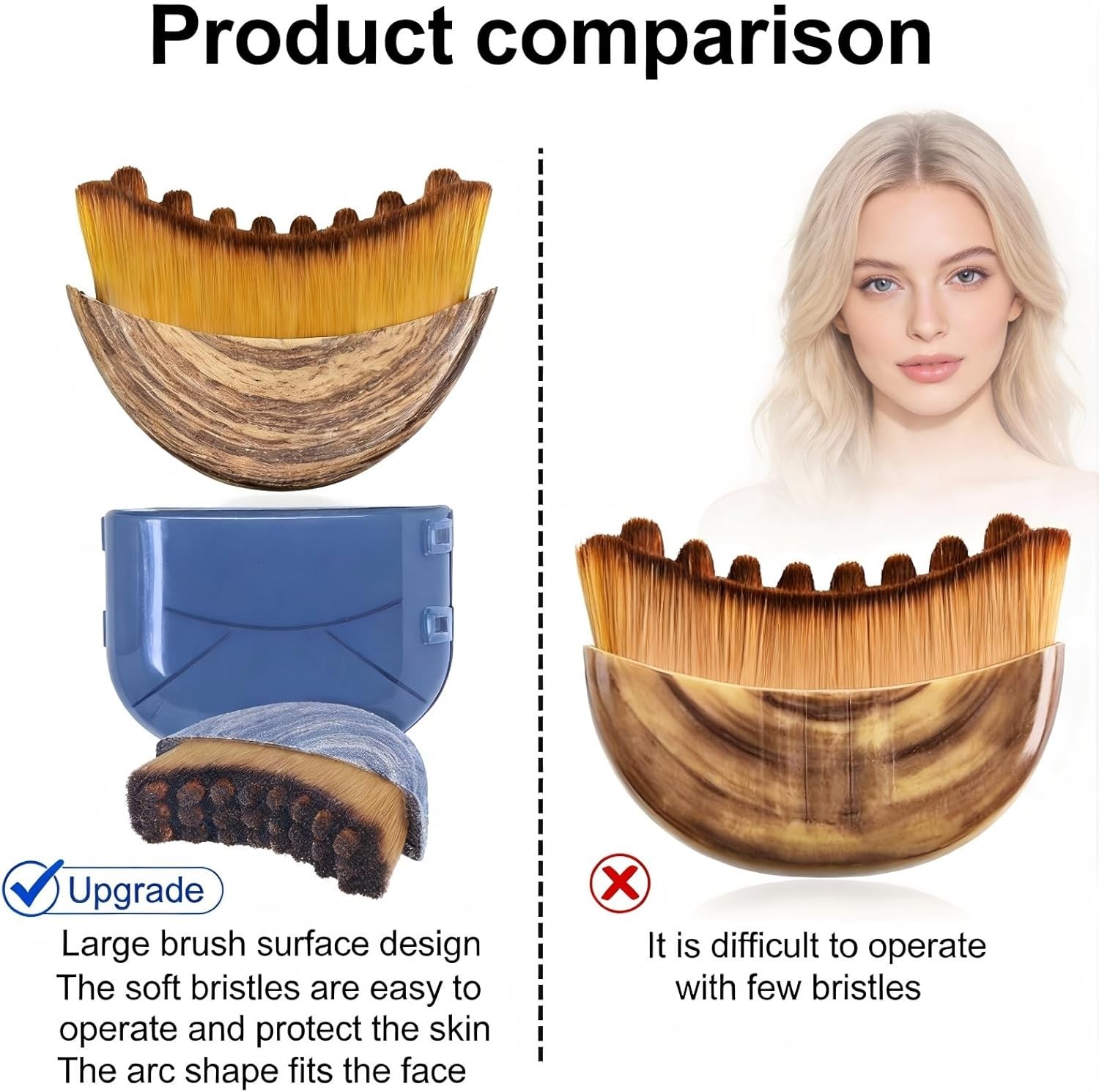 Soft Bristle Facial Massage Brush Ergonomic Face & Neck Skin Care Brush Tool