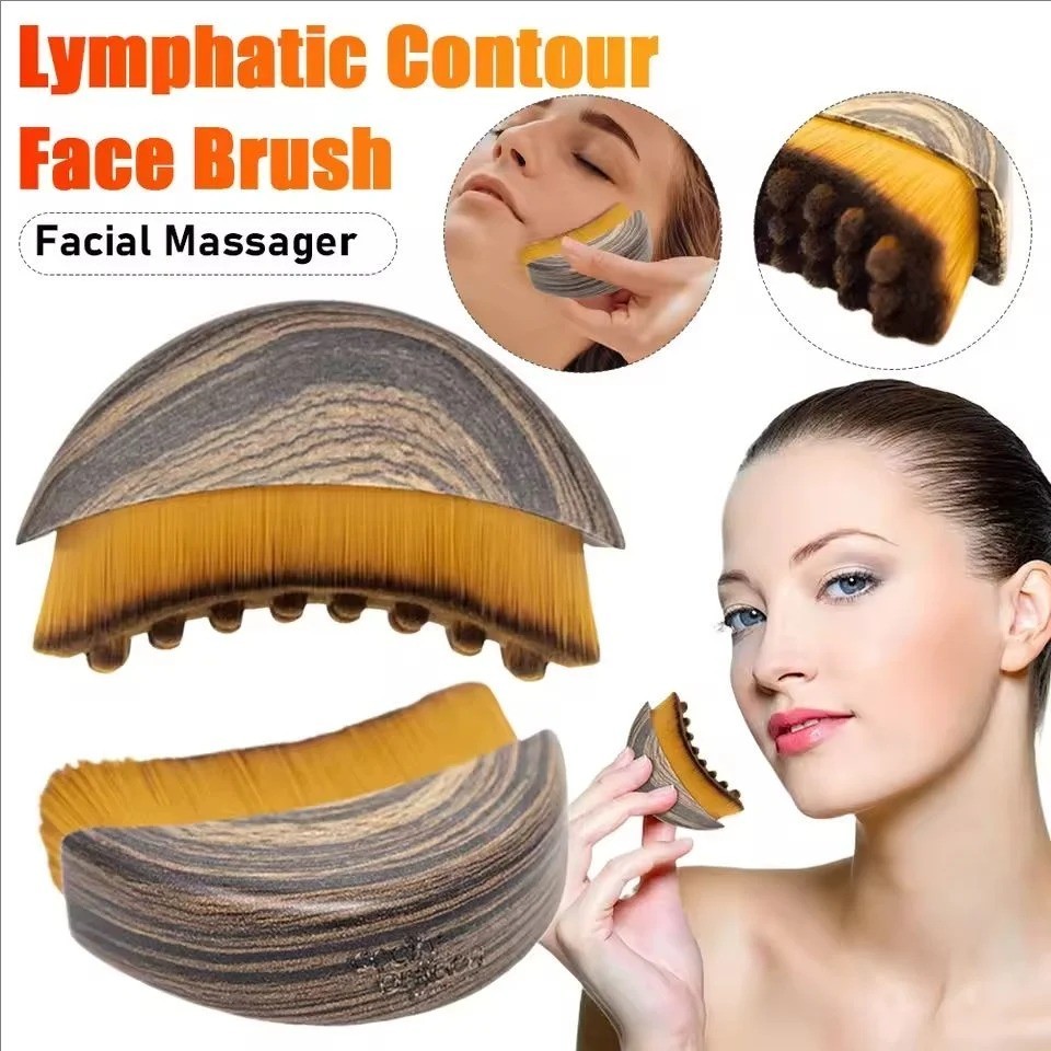 New Lymphatic Contour Face Brush, Dry Brushing Face Brush, Lymphatic Drainage