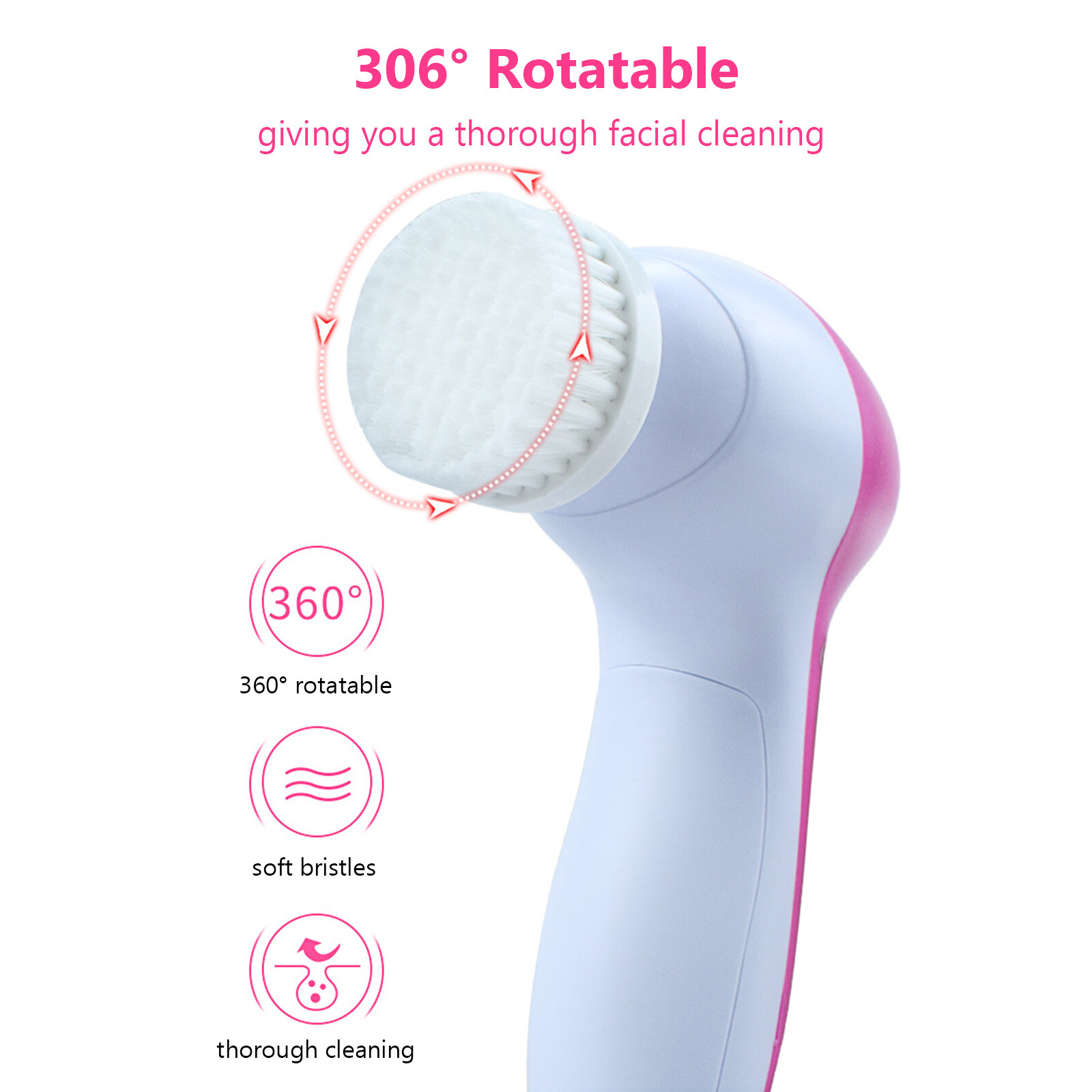 5 In 1 Electric Face Brush Cleansing Brush Face Washing Device G6N9