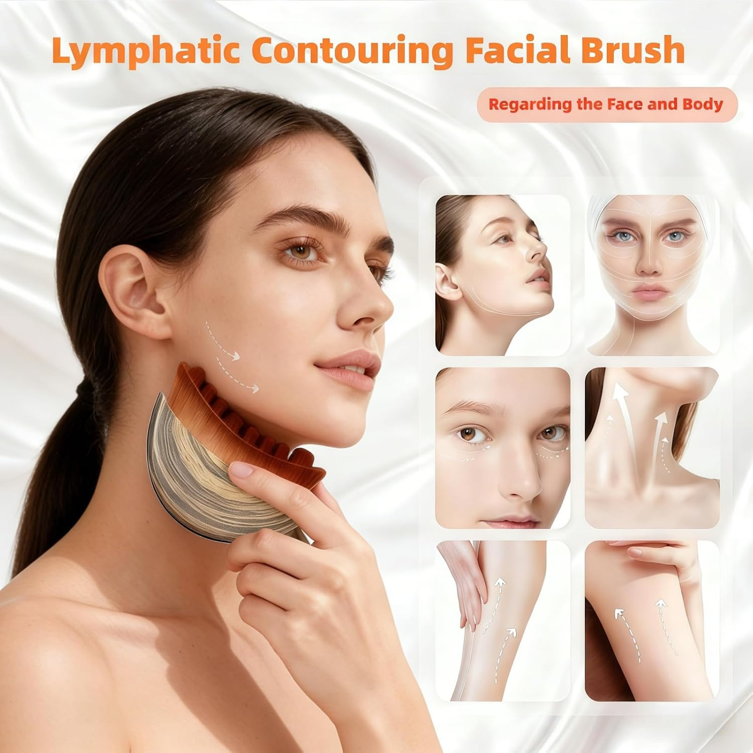 2PCS Facial Lymphatic Drainage Massager – Ergonomic Contour Brush for Precise…
